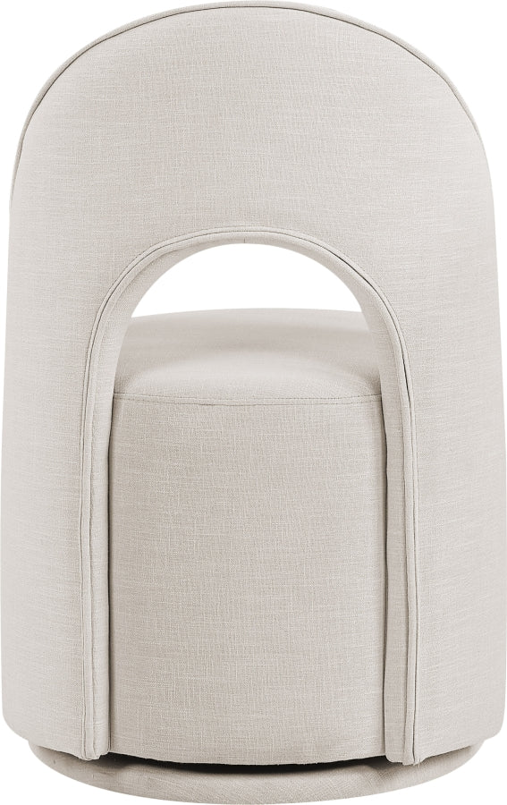 Cirelle Linen Textured Performance Fabric Upholstered Dining Chair in Beige, Set of 2 - 11056Beige-C