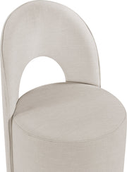 Cirelle Linen Textured Performance Fabric Upholstered Dining Chair in Beige, Set of 2 - 11056Beige-C