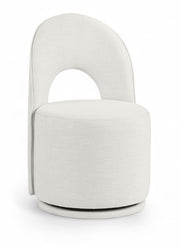 Cirelle Linen Textured Performance Fabric Upholstered Dining Chair in Cream, Set of 2 - 11056Cream-C