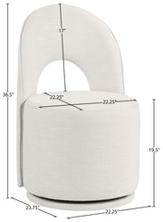 Cirelle Linen Textured Performance Fabric Upholstered Dining Chair in Cream, Set of 2 - 11056Cream-C