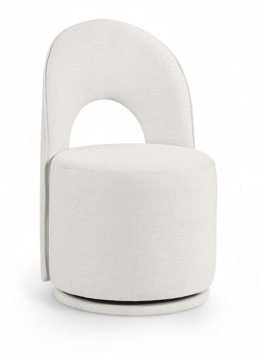 Cirelle Linen Textured Performance Fabric Upholstered Dining Chair in Cream, Set of 2 - 11056Cream-C