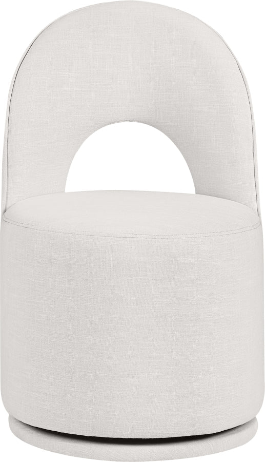 Cirelle Linen Textured Performance Fabric Upholstered Dining Chair in Cream, Set of 2 - 11056Cream-C