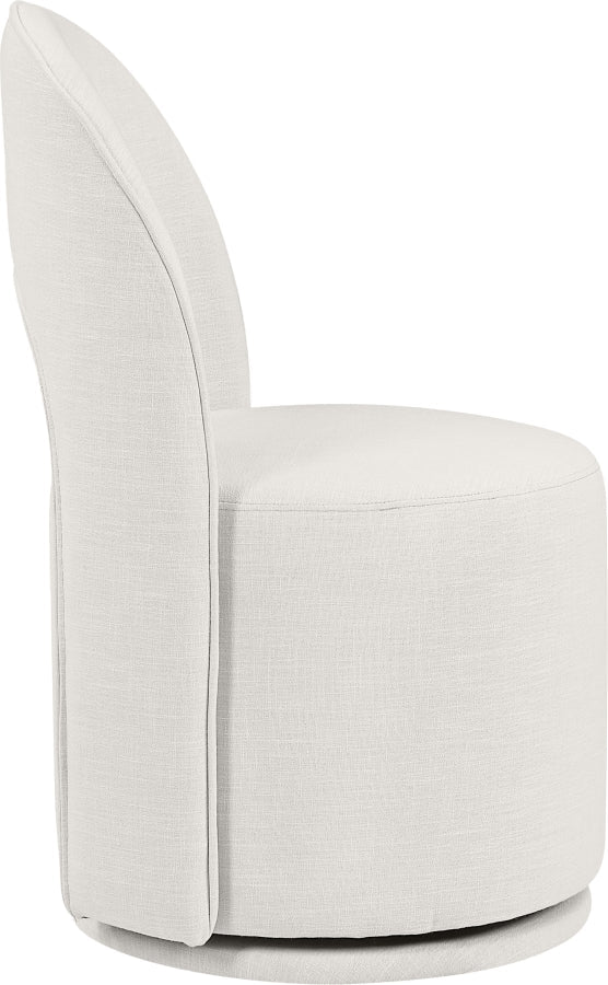 Cirelle Linen Textured Performance Fabric Upholstered Dining Chair in Cream, Set of 2 - 11056Cream-C