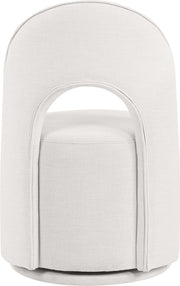 Cirelle Linen Textured Performance Fabric Upholstered Dining Chair in Cream, Set of 2 - 11056Cream-C