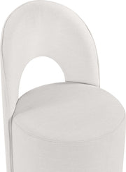 Cirelle Linen Textured Performance Fabric Upholstered Dining Chair in Cream, Set of 2 - 11056Cream-C