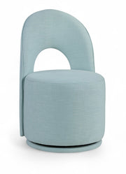Cirelle Linen Textured Performance Fabric Upholstered Dining Chair in Light Blue, Set of 2 - 11056LtBlu-C