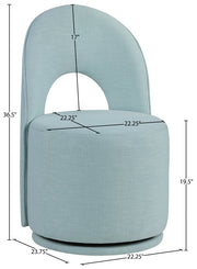 Cirelle Linen Textured Performance Fabric Upholstered Dining Chair in Light Blue, Set of 2 - 11056LtBlu-C