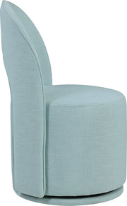 Cirelle Linen Textured Performance Fabric Upholstered Dining Chair in Light Blue, Set of 2 - 11056LtBlu-C