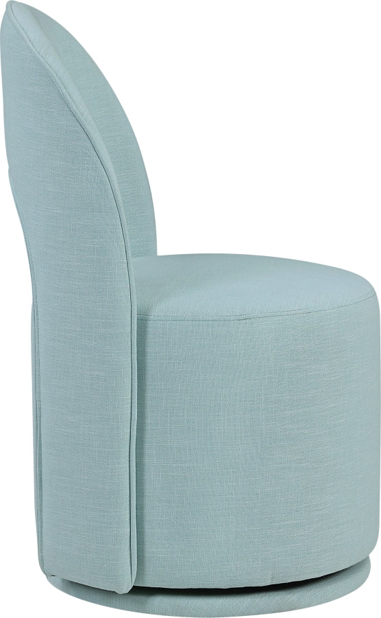 Cirelle Linen Textured Performance Fabric Upholstered Dining Chair in Light Blue, Set of 2 - 11056LtBlu-C