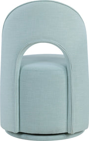 Cirelle Linen Textured Performance Fabric Upholstered Dining Chair in Light Blue, Set of 2 - 11056LtBlu-C