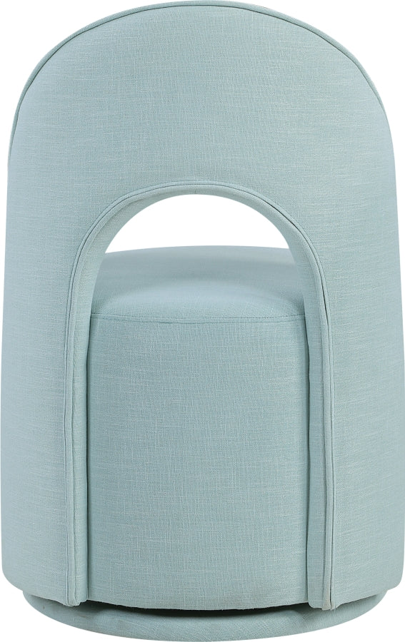 Cirelle Linen Textured Performance Fabric Upholstered Dining Chair in Light Blue, Set of 2 - 11056LtBlu-C
