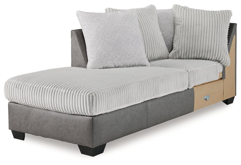 Clairette Court Alloy Left-Arm Facing Corner Chaise - 3150316