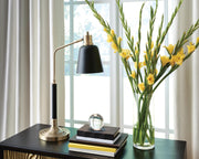 Clairwell Black/Gold Finish Desk Lamp - L734422