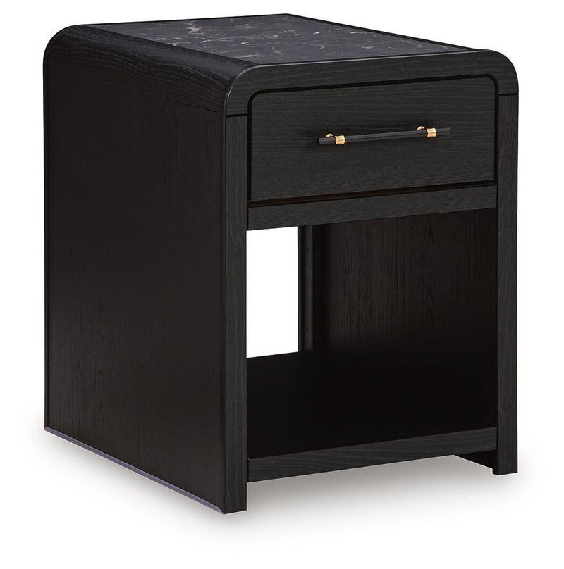 Clanden Black End Table - T1540-3