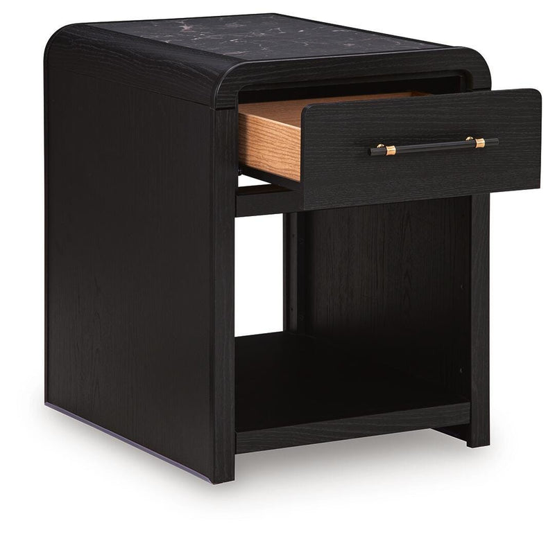 Clanden Black End Table - T1540-3