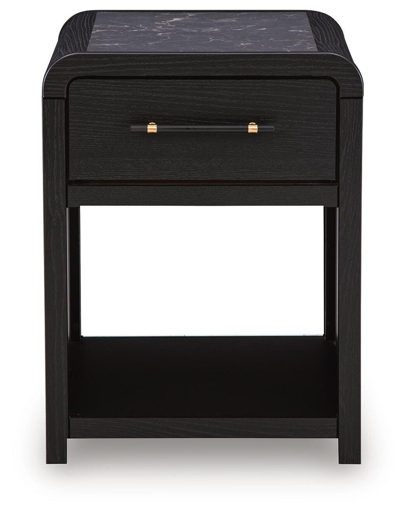 Clanden Black End Table - T1540-3