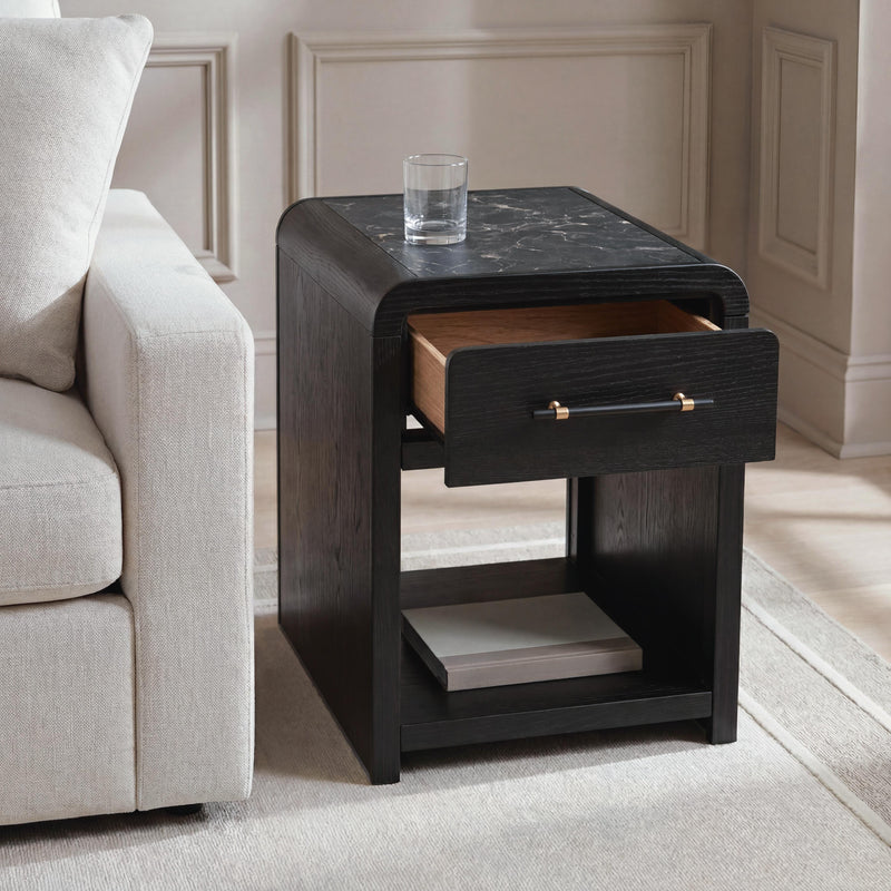 Clanden Black End Table - T1540-3