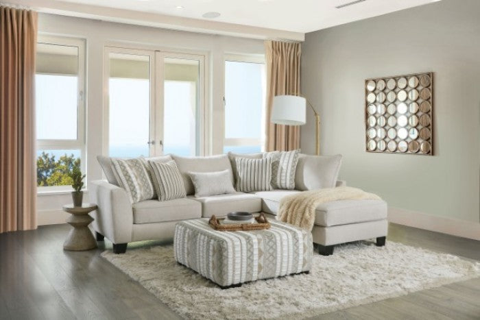Clapham Beige/Ivory Ottoman - SM5125-OT