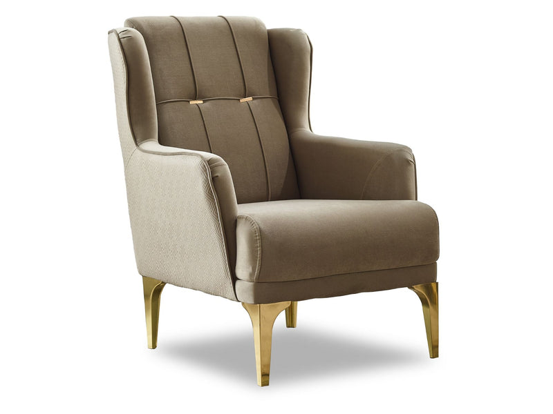 Clara 3-pieces (Sofa & Loveseat & Chair) Livingroom Set Beige in Beige - 101-CLA-LV260-321