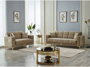 Clara 3-pieces (Sofa & Loveseat & Chair) Livingroom Set Beige in Beige - 101-CLA-LV260-321