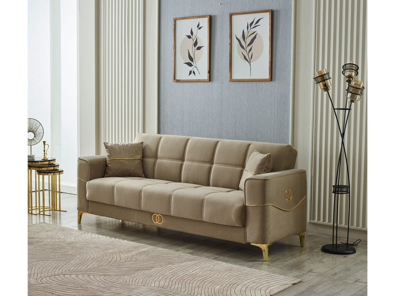 Clara 3-pieces (Sofa & Loveseat & Chair) Livingroom Set Beige in Beige - 101-CLA-LV260-321