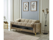 Clara 3-pieces (Sofa & Loveseat & Chair) Livingroom Set Beige in Beige - 101-CLA-LV260-321