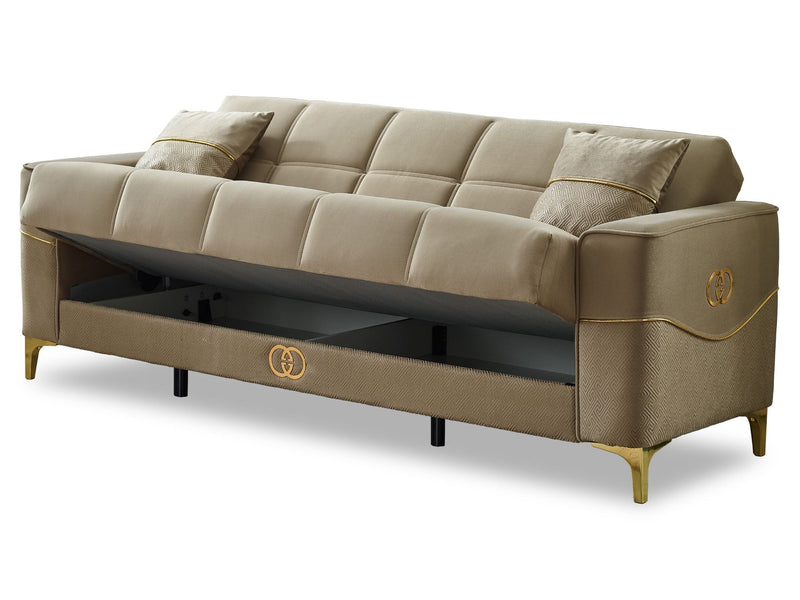Clara 3-pieces (Sofa & Loveseat & Chair) Livingroom Set Beige in Beige - 101-CLA-LV260-321