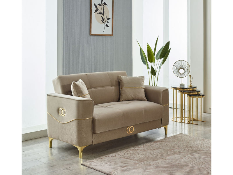 Clara 3-pieces (Sofa & Loveseat & Chair) Livingroom Set Beige in Beige - 101-CLA-LV260-321