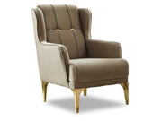 Clara 4-pieces (Sofa & Loveseat & 2 Chair) Livingroom Set Beige in Beige - 101-CLA-LV260-3211