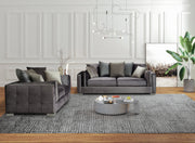 Clara Gray Velvet Sofa & Loveseat - CLARAGRAY-SL