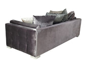 Clara Gray Velvet Sofa & Loveseat - CLARAGRAY-SL