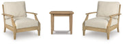 Clare View 2 Outdoor Chairs with End Table in Beige from Ashley - Luna Furniture