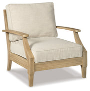 Clare View 2 Outdoor Chairs with End Table in Beige from Ashley - Luna Furniture