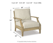 Clare View 2 Outdoor Chairs with End Table in Beige from Ashley - Luna Furniture