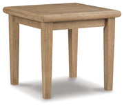 Clare View 2 Outdoor Chairs with End Table in Beige from Ashley - Luna Furniture