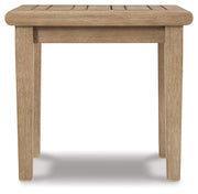 Clare View 2 Outdoor Chairs with End Table in Beige from Ashley - Luna Furniture