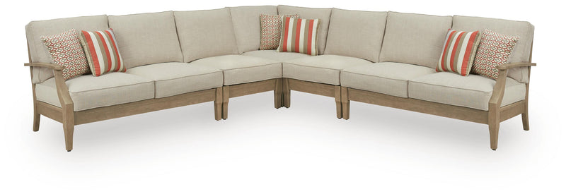 Clare View Beige 5-Piece Outdoor Sectional - P801P12