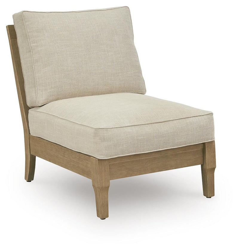 Clare View Beige Armless Chair with Cushion - P801-846