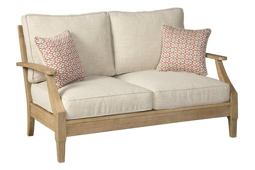 Clare View Beige Loveseat with Cushion - Gate FurnitureLoveseat