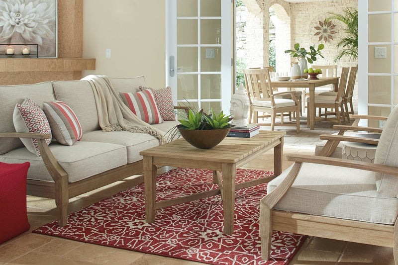 Clare View Beige Sofa with Cushion - Gate FurnitureSofa