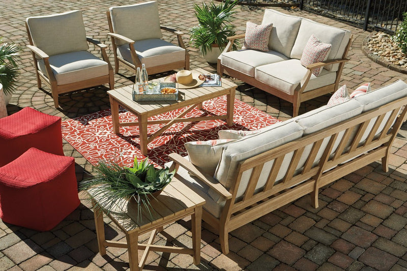 Clare View Beige Sofa with Cushion - Gate FurnitureSofa