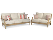 Clare View Outdoor Sofa and Loveseat in Beige - PKG014545