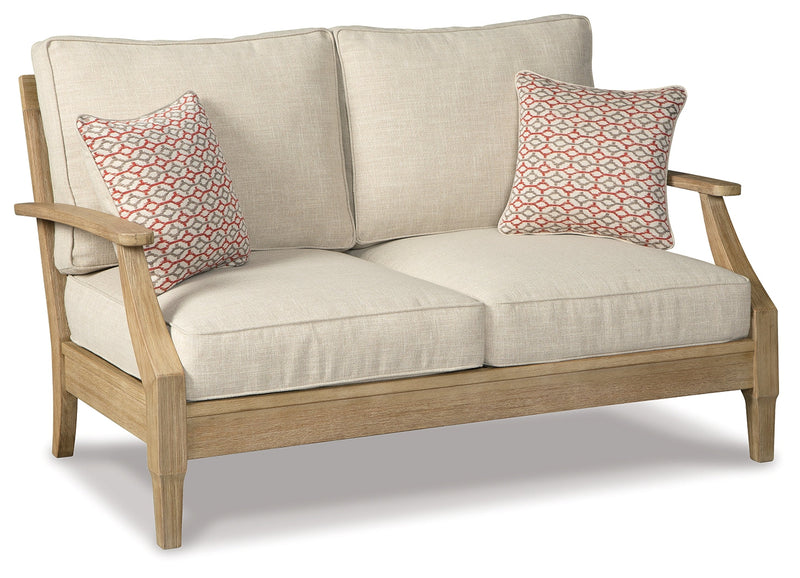 Clare View Outdoor Sofa and Loveseat in Beige - PKG014545