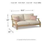 Clare View Outdoor Sofa and Loveseat in Beige - PKG014545