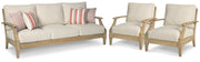 Clare View Outdoor Sofa with 2 Lounge Chairs in Beige - PKG014543