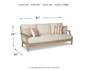 Clare View Outdoor Sofa with 2 Lounge Chairs in Beige - PKG014543