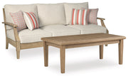 Clare View Outdoor Sofa with Coffee Table in Beige - PKG015422