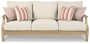 Clare View Outdoor Sofa with Coffee Table in Beige - PKG015422