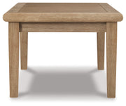 Clare View Outdoor Sofa with Coffee Table in Beige - PKG015422