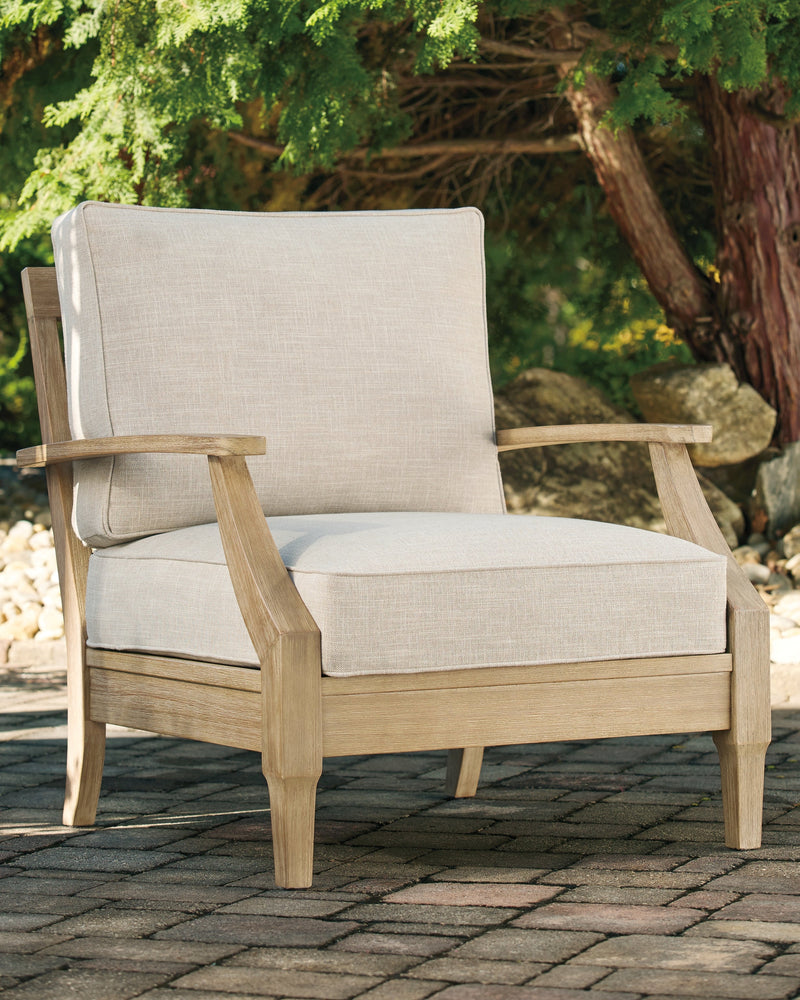 Clare View Outdoor Sofa with Lounge Chair in Beige - PKG014564